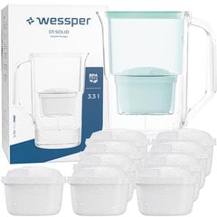 Wessper Aquaclassic Basic 2,5l veefiltrikann + 10x filter - must värvus hind ja info | Filterkannud ja filtrid | kaup24.ee