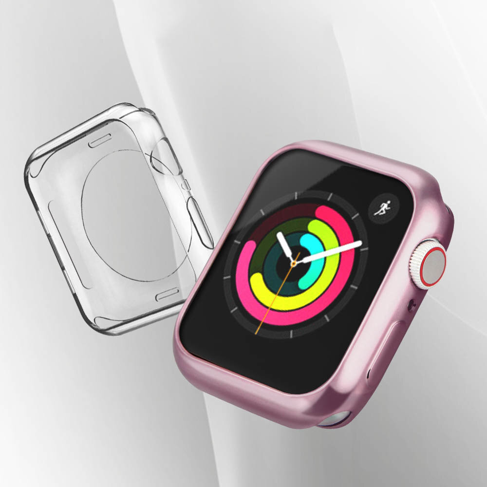 Kaitseümbris Apple Watch 4 40mm silver and transparent hind ja info | Nutikellade ja nutivõrude tarvikud | kaup24.ee