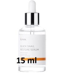 iUNIK Black Snail Restore seerum 15 ml цена и информация | Сыворотки для лица, масла | kaup24.ee