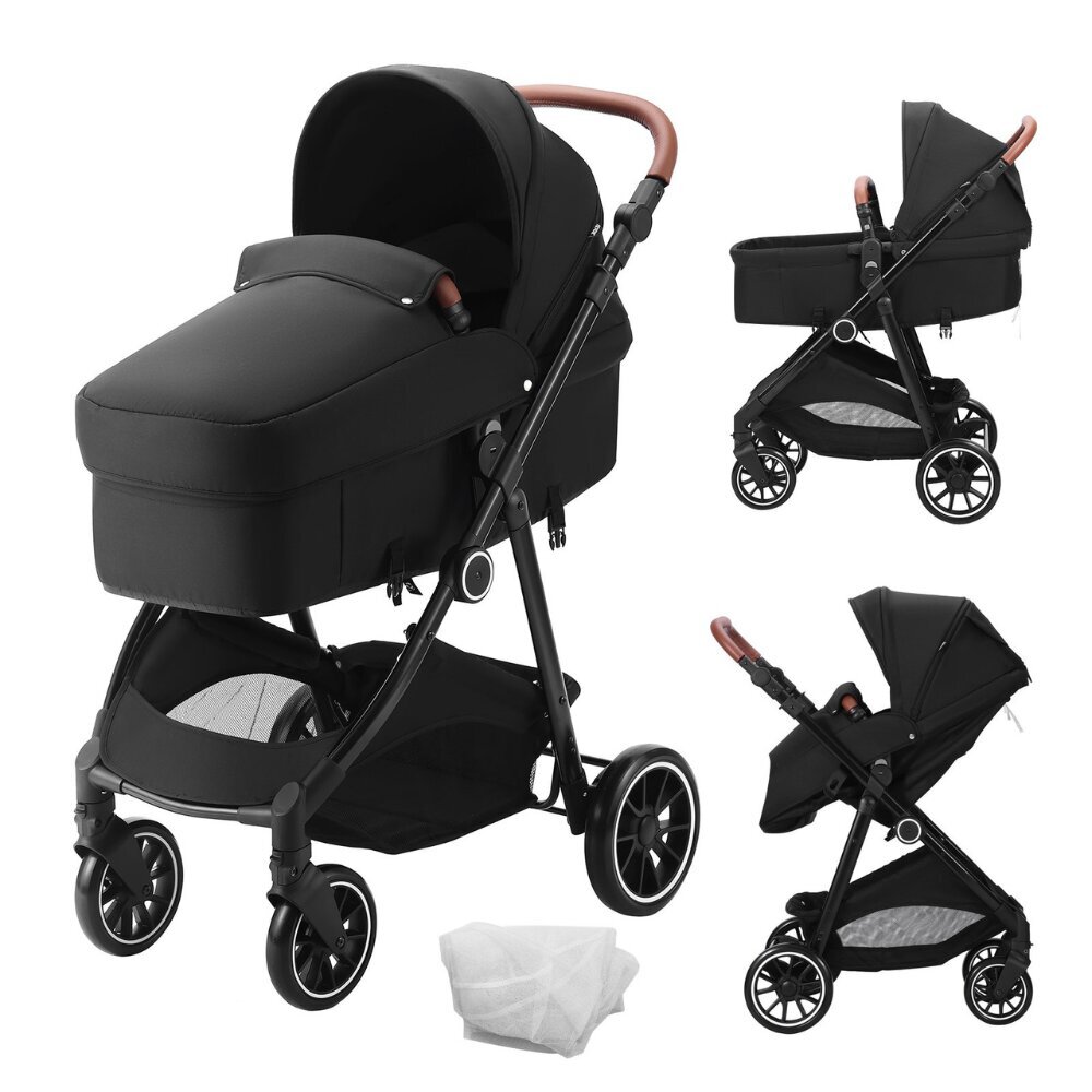 Baby Buggy laste vanker Vevor, must hind ja info | Vankrid, jalutuskärud | kaup24.ee