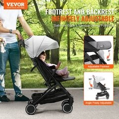 Baby Eva детская коляска Vevor, светло-серая цена и информация | Коляски | kaup24.ee