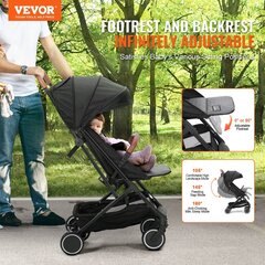 Baby Eva lastevanker Vevor, must hind ja info | Vankrid, jalutuskärud | kaup24.ee