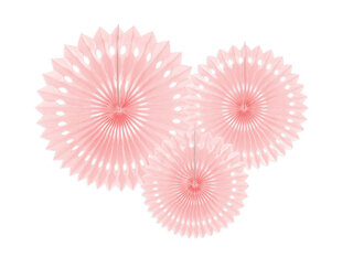 Riputatav dekoratsioon - lehvik Light Powder Pink 20-30 cm (1 pakk/ 3 tk) hind ja info | Peokaunistused | kaup24.ee