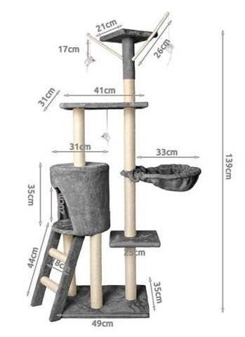 Kraapimispost Fort Grey, 138 cm цена и информация | Kraapimispuud | kaup24.ee