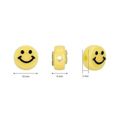 Акриловые бусины Emoji Smiley 10х6 мм 20 шт., белые цена и информация | Принадлежности для изготовления украшений, бисероплетения | kaup24.ee