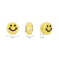 Акриловые бусины Emoji Smiley 10х6 мм 100 шт., белые цена и информация | Принадлежности для изготовления украшений, бисероплетения | kaup24.ee