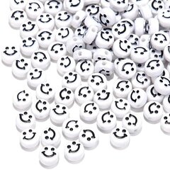 Akrüülhelmed Emoji Smiley 10x6 mm 100 tk., valge hind ja info | Ehete valmistamine, helmestamine | kaup24.ee