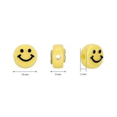 Akrüülhelmed Emoji Smiley 10x6 mm 100 tk., must hind ja info | Ehete valmistamine, helmestamine | kaup24.ee