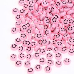 Акриловые бусины Emoji Smiley 10х6 мм 100 шт., розовые цена и информация | Принадлежности для изготовления украшений, бисероплетения | kaup24.ee