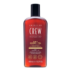 American Crew 3-in-1 Ginger + Tea šampoon, palsam ja dušigeel, 450ml hind ja info | Dušigeelid, õlid | kaup24.ee