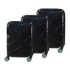 Набор чемоданов AlezaR Advances черный/синий, 3 шт. цена и информация | Чемоданы, дорожные сумки | kaup24.ee
