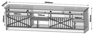 Cama Meble Granero telerilaud, 200x56,7x35 cm, pruun hind ja info | TV alused | kaup24.ee