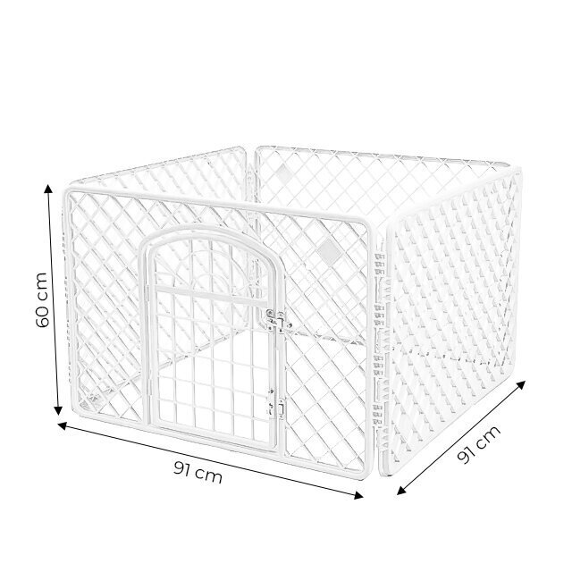 Lemmikloomade aedik Petsi, 91x91x60 cm, valge hind ja info | Transportkorvid, puurid | kaup24.ee