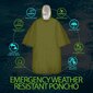 Emergency Survival Pontšo Essential Survival Rain Orange hind ja info | Naiste mantlid | kaup24.ee