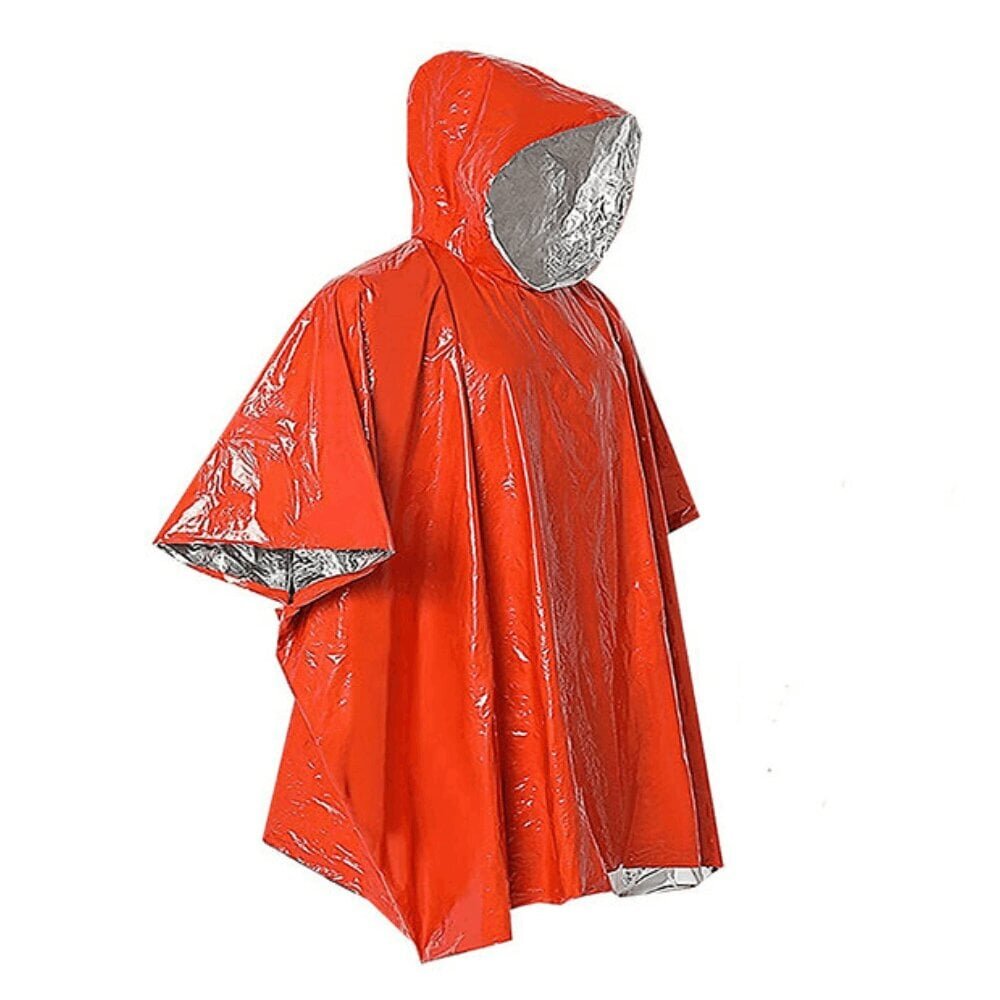 Emergency Survival Pontšo Essential Survival Rain Orange hind ja info | Naiste mantlid | kaup24.ee