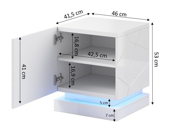 2-osaline öökapikomplekt Cama Meble QIU, valge hind ja info | Öökapid | kaup24.ee