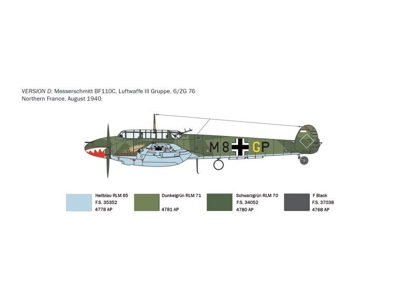 Konstruktor Italeri - Messerschmitt Bf 110 C Zerstörer, 1/72, 0049 hind ja info | Klotsid ja konstruktorid | kaup24.ee