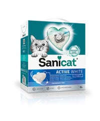 Наполнитель для кошачьего туалета SANICAT Active White, бентонит, надувной, 6 л (1 шт.) цена и информация | Наполнители для кошачьих туалетов | kaup24.ee