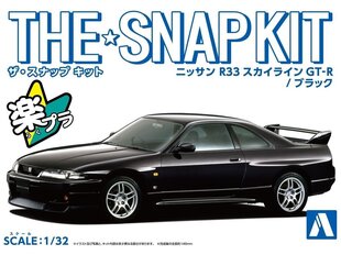 Konstruktor Aoshima - The Snap Kit Nissan R33 Skyline GT-R Black, 1/32, 06455 hind ja info | Klotsid ja konstruktorid | kaup24.ee