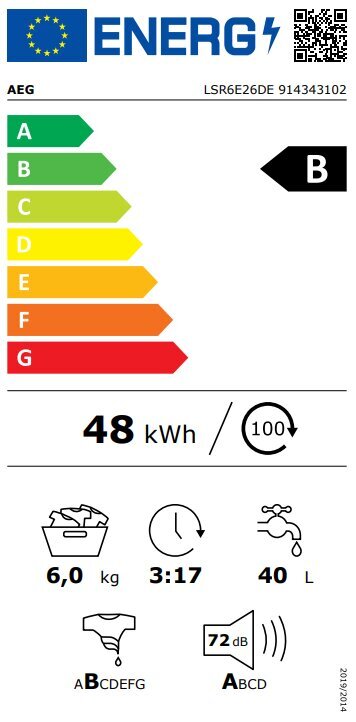 AEG LSR6E26DE цена и информация | Pesumasinad | kaup24.ee