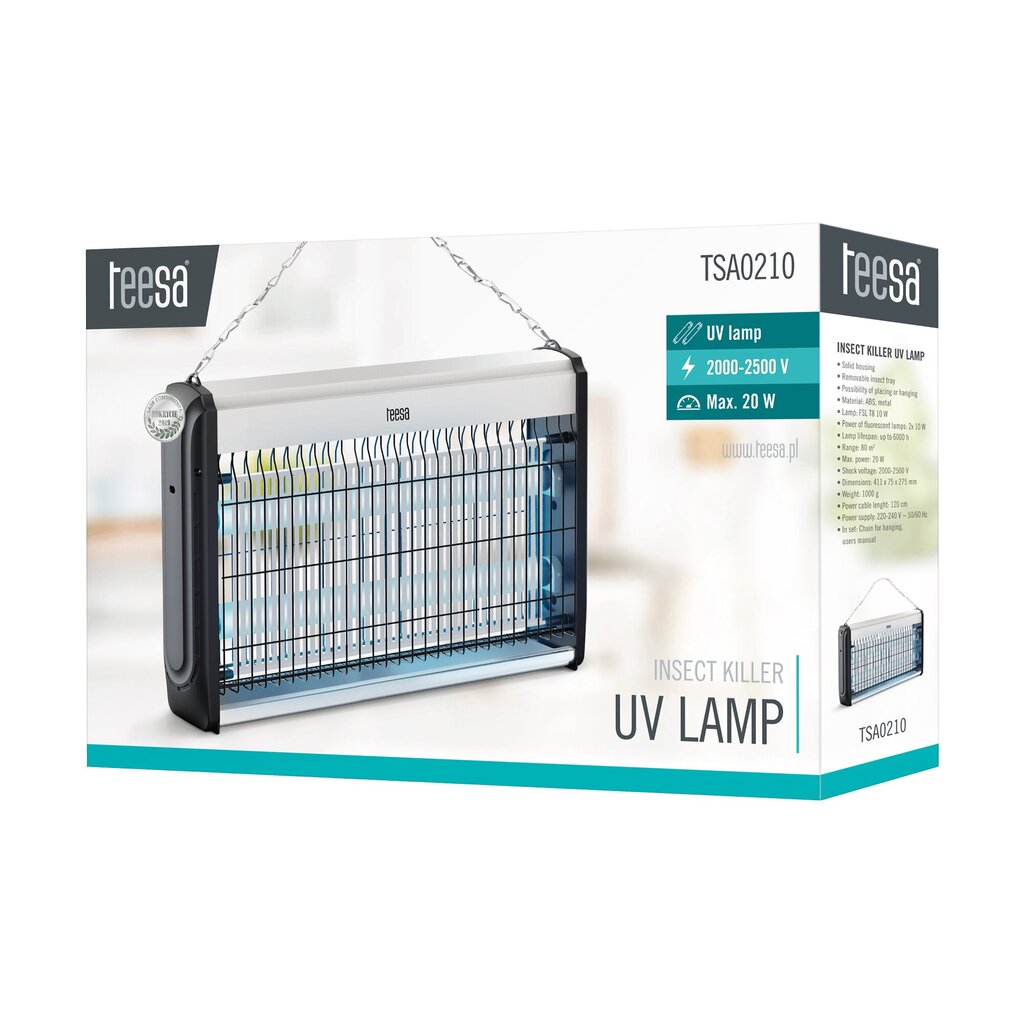 Insektitsiidlamp Teesa 20w (2x10w) цена и информация | Sääsetõrjevahendid | kaup24.ee