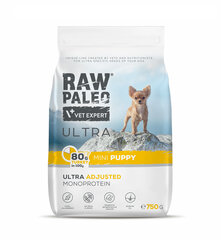 Raw Paleo Vet Expert Ultra Turkey Mini Puppy, 750г цена и информация | Сухой корм для собак | kaup24.ee