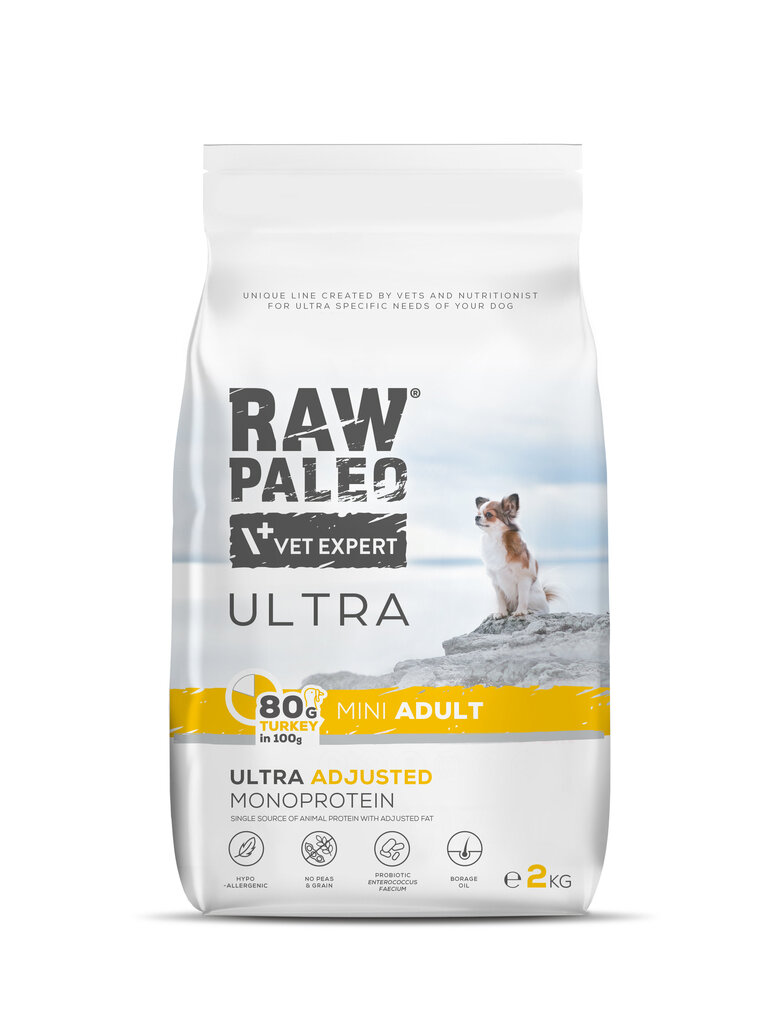 Raw Paleo Vet Expert Ultra Turkey Mini Adult, 2kg hind ja info | Kuivtoit koertele | kaup24.ee