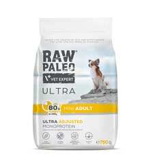 Raw Paleo Vet Expert Ultra Turkey Mini Adult, 750г цена и информация | Сухой корм для собак | kaup24.ee