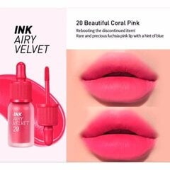 Peripera INK AIRY VELVET #20 BEUTIFUL CORAL PINK 4g - hele huulepulk hind ja info | Huulepulgad, -läiked, -palsamid, vaseliin | kaup24.ee