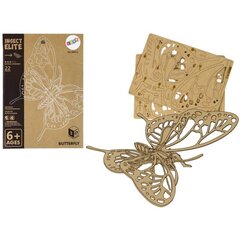 Puidust 3D-liblikast ruumiline pusle Lean Toys, 22 цена и информация | Пазлы | kaup24.ee