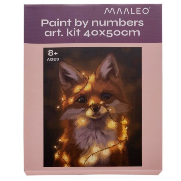 Maalimine numbrite järgi 40x50cm - Maaleo rebane 22782 цена и информация | Kunstitarbed, voolimise tarvikud | kaup24.ee