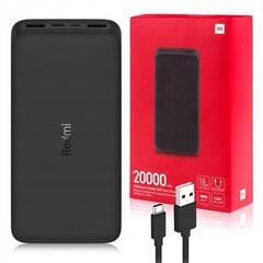 POWERBANK XIAOMI MI REDMI 20000 мАч 18 Вт ЧЕРНЫЕ СВЕТОДИОДЫ БЫСТРОЙ ЗАРЯДКИ цена и информация | Зарядные устройства Power bank | kaup24.ee