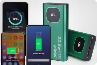 ЛЕГКИЙ УДОБНЫЙ POWERBANK 30 000 мАч 3X USB QC PD 12 В цена и информация | Зарядные устройства Power bank | kaup24.ee