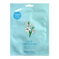 Baroness Sheet mask valge liiliaõie ekstraktiga 21g цена и информация | Маски для лица, патчи для глаз | kaup24.ee