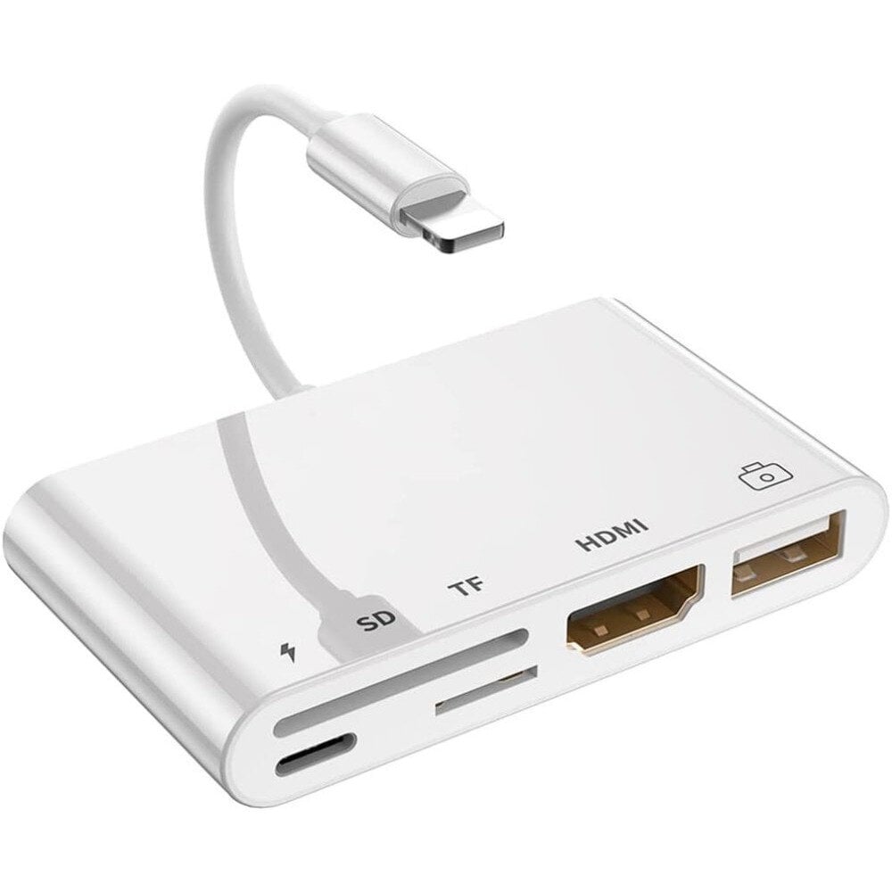 Adapter,HDMI, mälukaardilugeja, 5 in 1 LXJ-THT-020 valge цена и информация | USB jagajad, adapterid | kaup24.ee