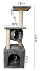 Когтеточка для кошек Purlov деревянная 90 см, серая цена и информация | Когтеточки | kaup24.ee