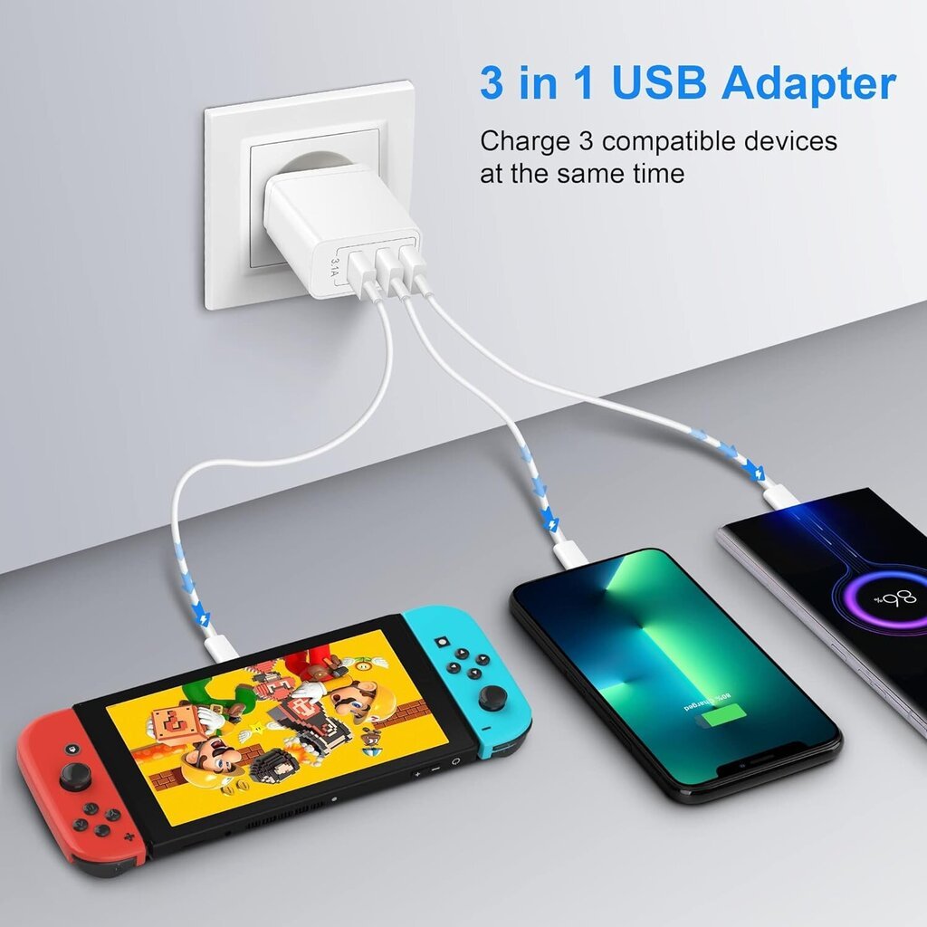 ARCCRA mitmekordne USB-laadija 15,5 W adapter цена и информация | USB jagajad, adapterid | kaup24.ee