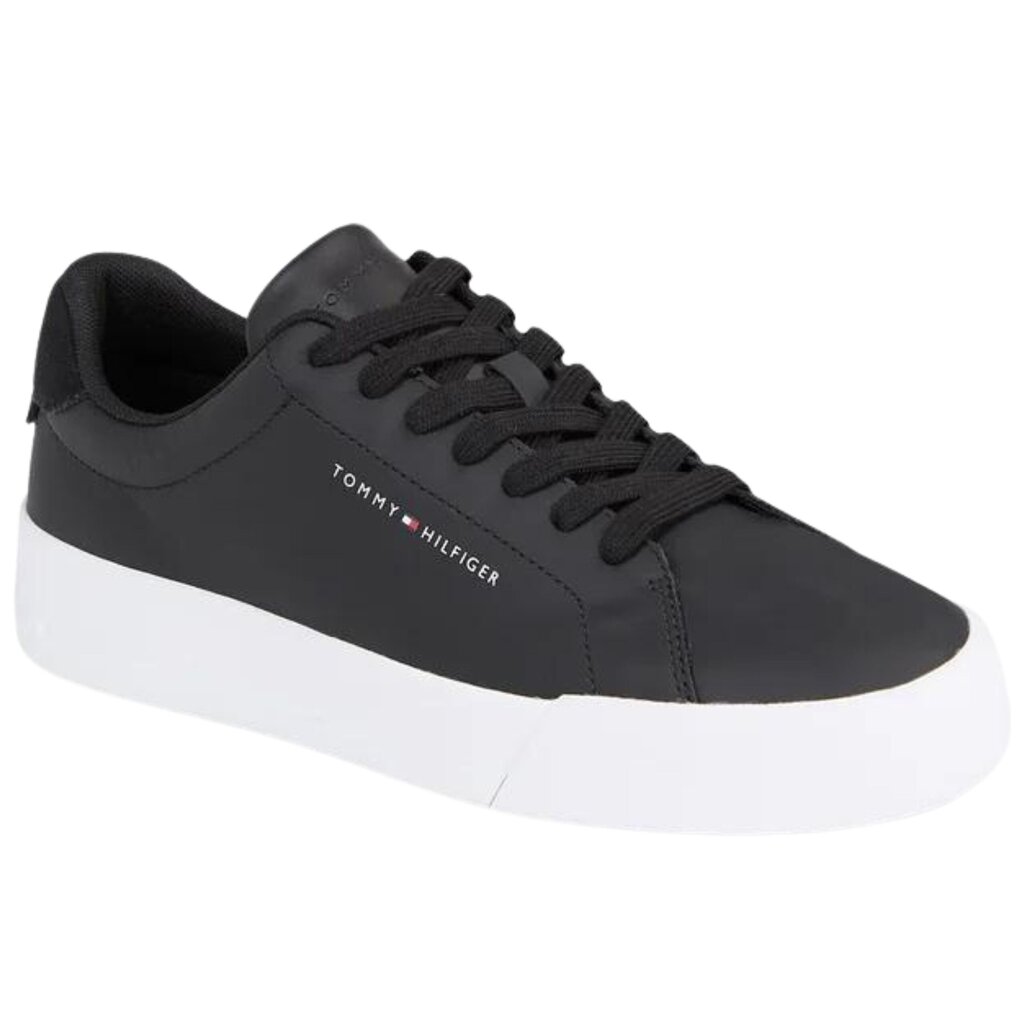 Tommy Hilfiger Court Leather meeste spordijalatsid FM0FM04971 must suurus 45 цена и информация | Meeste kingad, saapad | kaup24.ee