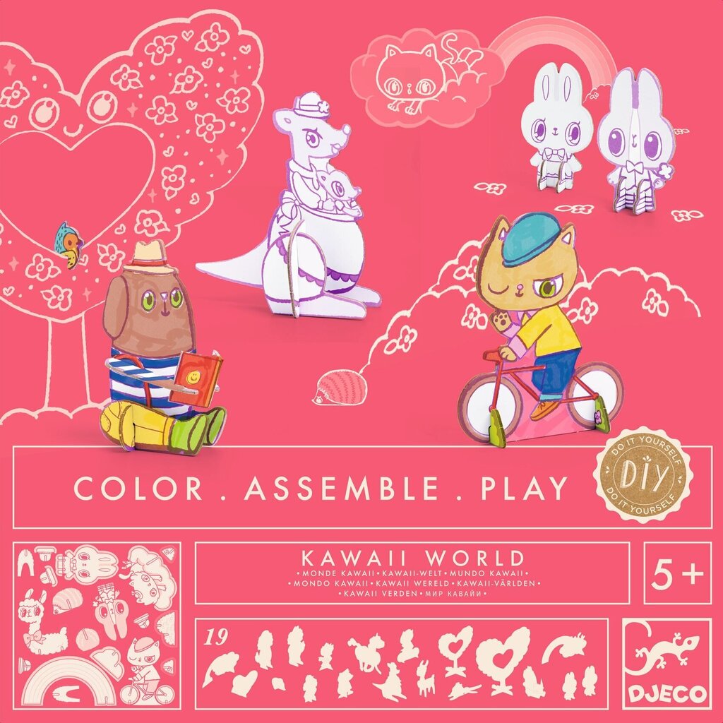 Color-Collect-Play (DIY) – Kawaii World, Djeco DJ08007 цена и информация | Arendavad mänguasjad | kaup24.ee