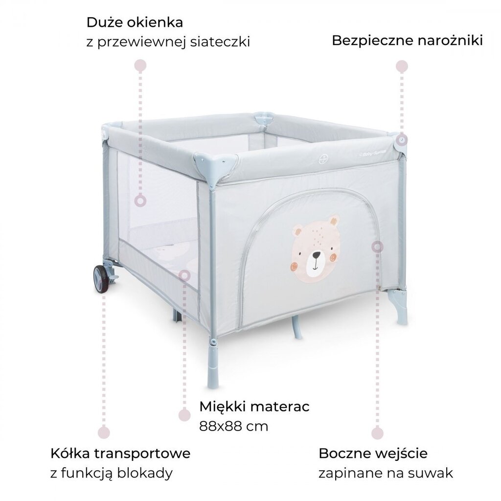 Kokkupandav voodi madratsi ja kotiga Teddy Bear цена и информация | Beebi lamamistoolid | kaup24.ee