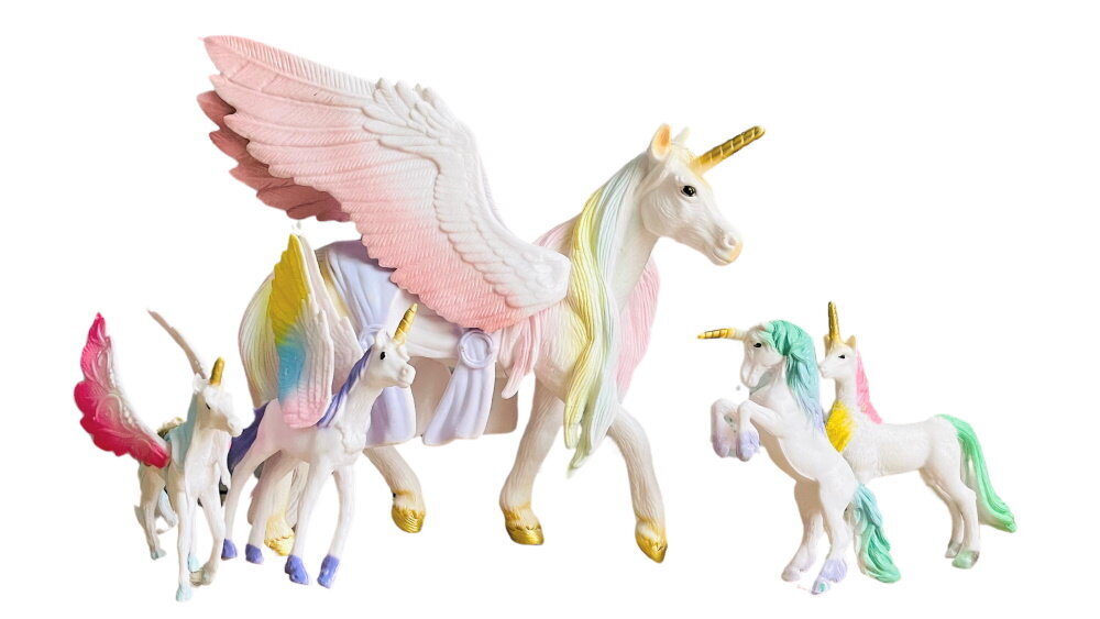 Figuurid Unicorn Pegasus 5 hobuse perekond цена и информация | Tüdrukute mänguasjad | kaup24.ee