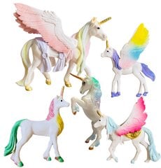 Figuurid Unicorn Pegasus 5 hobuse perekond hind ja info | Tüdrukute mänguasjad | kaup24.ee