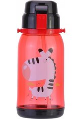 Joogipudel ZEBRA, CoolForSchool, 650ml, lukustuskaanega, läbipaistev punane sp. tritan plastik hind ja info | Joogipudelid | kaup24.ee