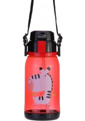 Joogipudel ZEBRA, CoolForSchool, 650ml, lukustuskaanega, läbipaistev punane sp. tritan plastik hind ja info | Joogipudelid | kaup24.ee