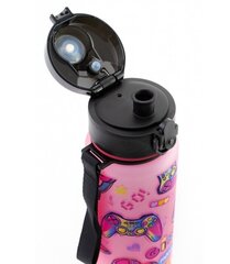 Joogipudel GAME GIRL, Maxi, 500ml, lukustatava kaanega, roosa sp. tritan plastik hind ja info | Joogipudelid | kaup24.ee