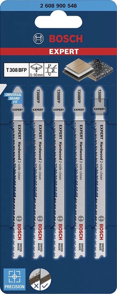 Tikksaetera Bosch EXPERT Hardwood 2-side clean T 308 BFP - 5 tk hind ja info | Elektrilised saed, mootorsaed ja tarvikud | kaup24.ee
