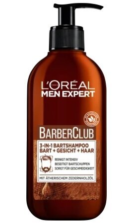 L'Oréal Men Expert, BarberClub, 3-in-1 Habemešampoon, 200 ml цена и информация | Raseerimisvahendid | kaup24.ee