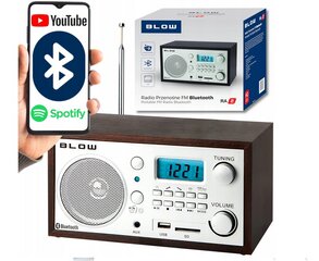 KÖÖGIRAADIO BLUETOOTH KANTAV RETRO LCD KELL ÄRATUSKELL FM ANTENN USB SD цена и информация | Радиоприемники и будильники | kaup24.ee