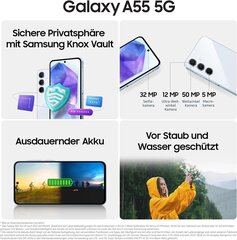 Samsung Galaxy A55 8/128GB 5G DS Lilac (восстановленый, Grade A) цена и информация | Мобильные телефоны | kaup24.ee