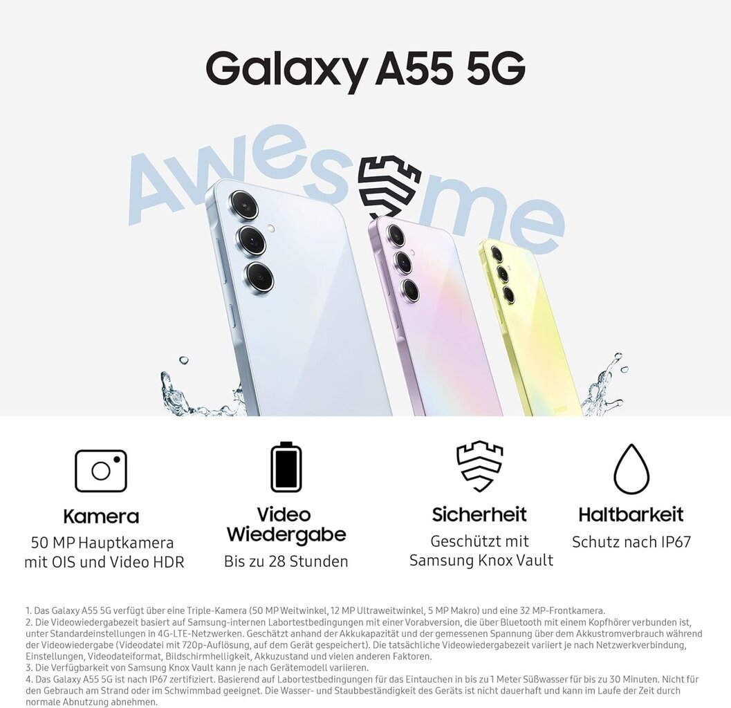 Samsung Galaxy A55 8/128GB 5G DS Lilac (Uuendatud, Grade A) цена и информация | Telefonid | kaup24.ee